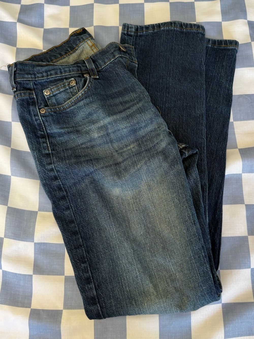 George Dark Wash Blue Straight Jeans